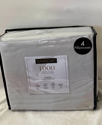 Dawson 1000-Thread Count Cotton Blend Sheet Set - Café Claro, 6 Piezas, Queen