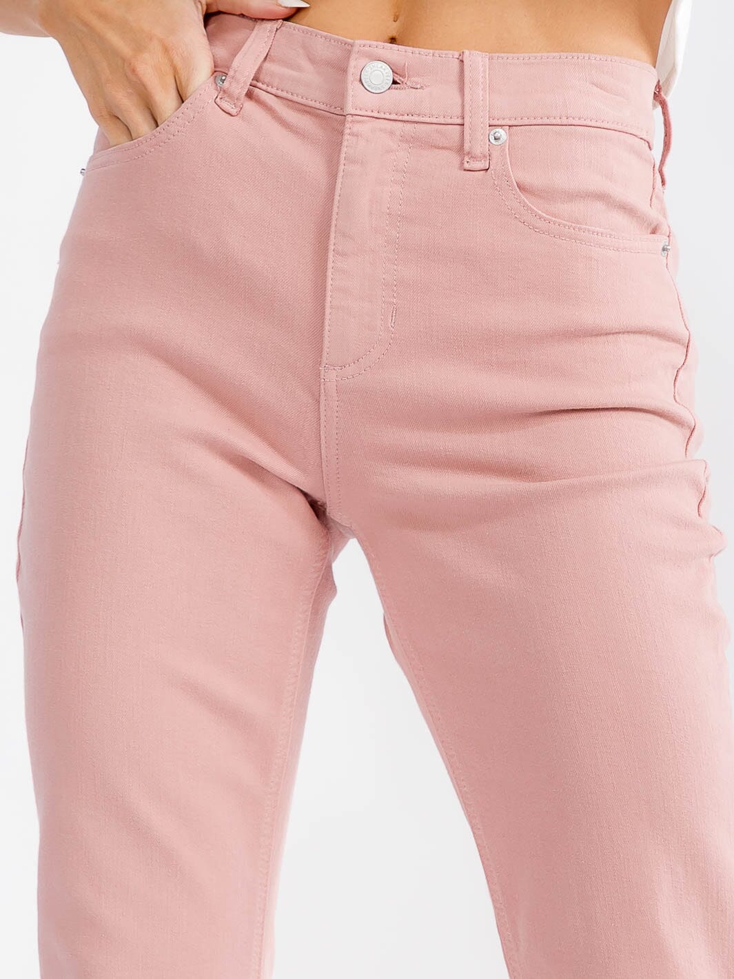Pantalon Jean Rosado Acampanado