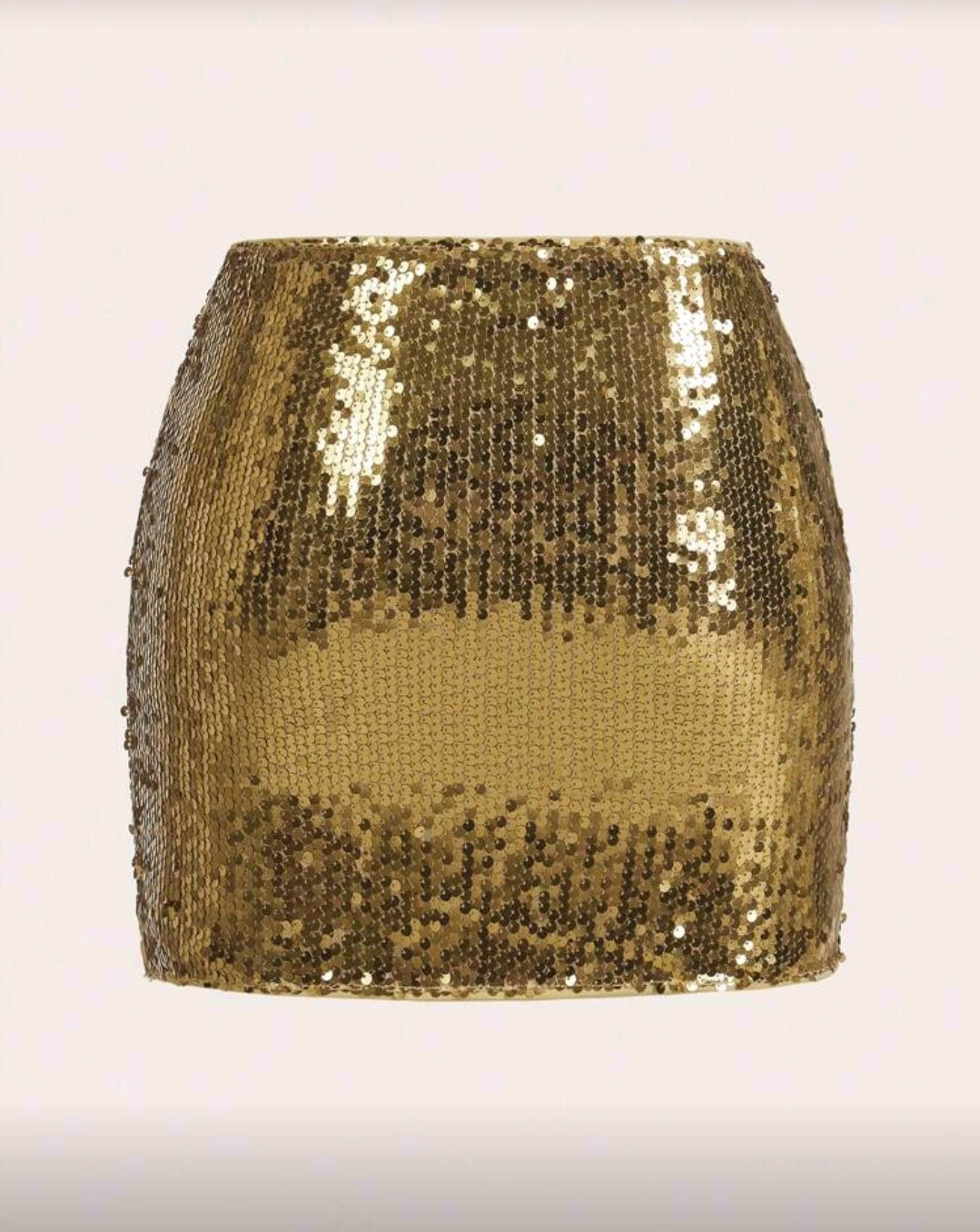 Minifalda Dorada Ajustada de Lentejuelas