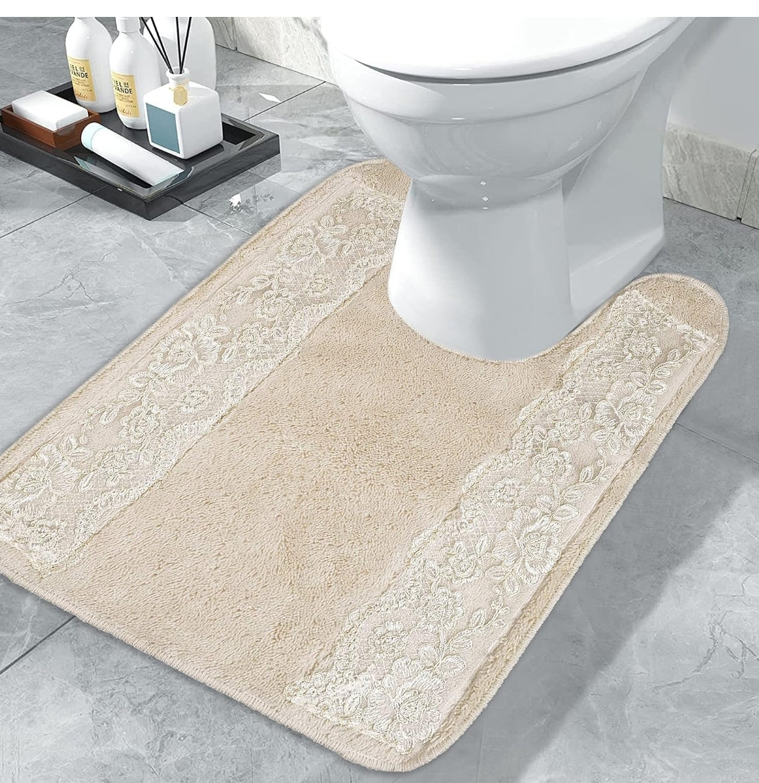 Alfombra de Inodoro Beige Popular Bath ROSE VINE, CONTOUR, BEIGE-TAUPE