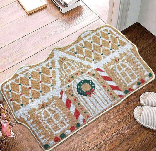 Alfombra Navideña de Casa de Galleta de Jenjibre