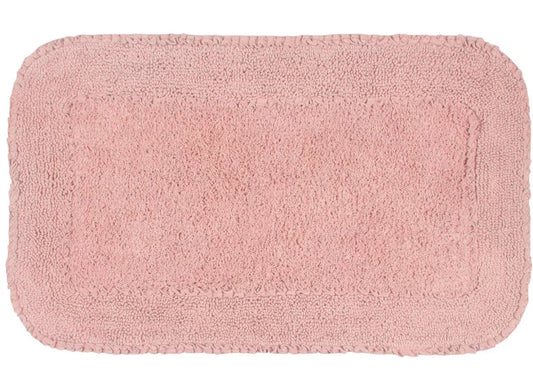 Home Weavers - Radiant Collection Cotton Ruffle Pattern Tufted Bath Rug - 1 alfombra rosada