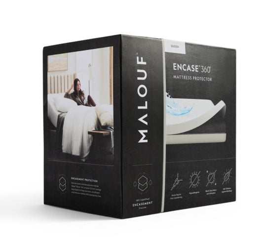 Malouf Encase 360° Mattress Protector, 1 Protector de Colchón, Blanco, Queen