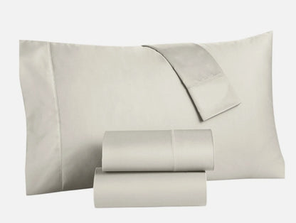 Charter Club Damask Solid 3 Piezas Set 550 TC Supima Cotton IVORY, Blanco, Twin