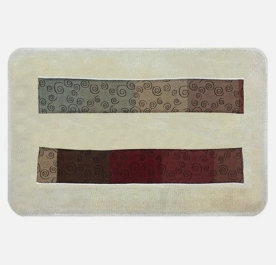 Popular Home Alfombra de Baño "The Miramar Collection" Banded Bath Rug 21 by 12 by 1" Multicolor