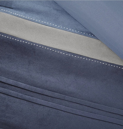 Madison Park Collins 7 Piece Comforter Set Suede Blue Grey King, Azul
