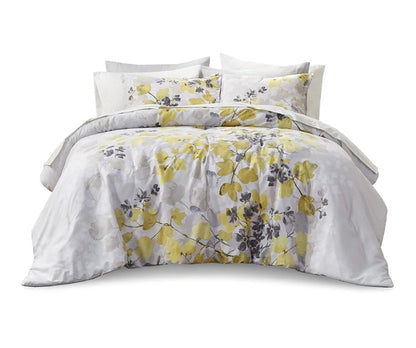Madison Park Comfort Spaces Bed in A Bag-Trendy Casual Design Cozy Comforter with Complete Sheet Set with Side Pocket, All Season Cover, Matching Shams, Amarillo, 9 Piezas, King