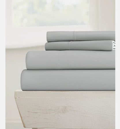 Ienjoy Home Style Simplified Sheet Set, 3 Piezas, Gris, Twin