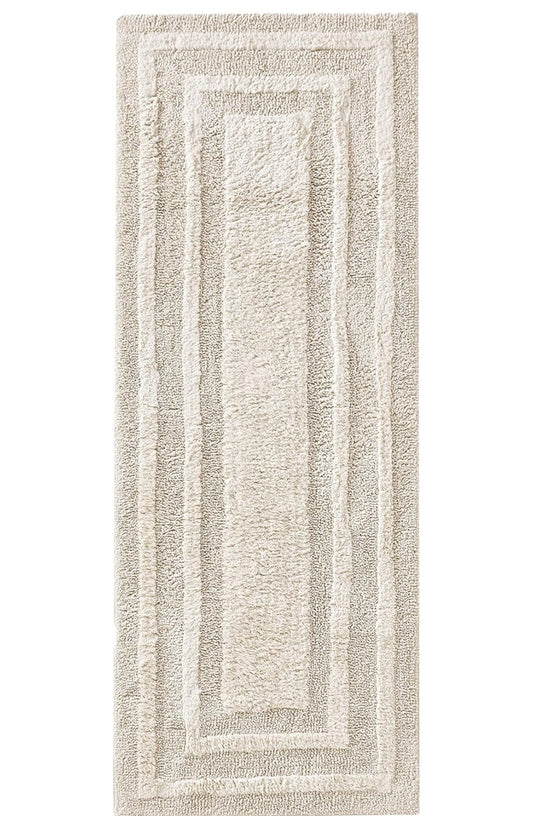 Eddie Bauer Logan Bathroom Rug Runner Cotton 60" x 22", 1 Alfombra de Baño, Gris
