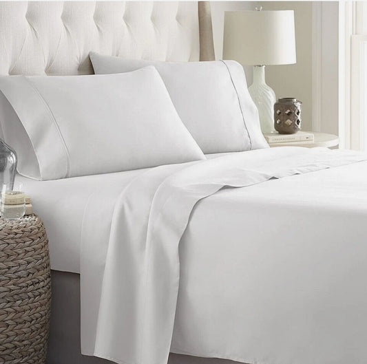 Dawson 1000-Thread Count Cotton Blend Sheet Set - Blanco, 6 Piezas, Queen