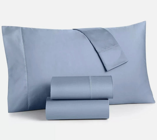 Charter Club Damask Solid 550T Sheet Set, 3 Piezas  Azul, Twin
