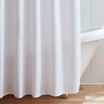 1 Cortina de Baño Blanca Allen + Roth 72.0-in W x 72-in L White Solid Polyester Shower curtain