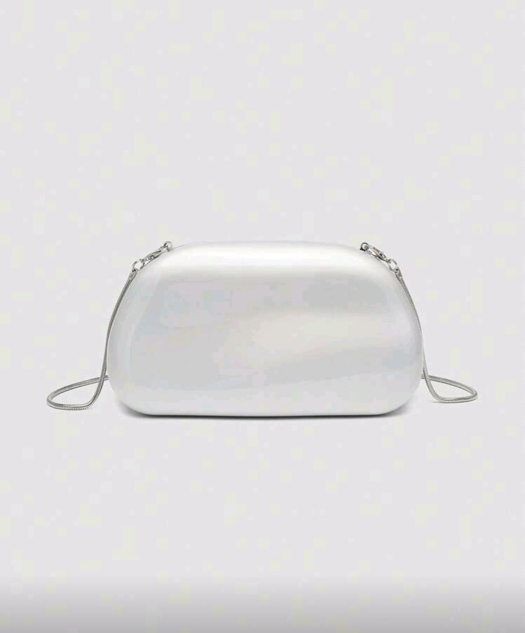 Cartera Plateada Estilo Clutch de Acrílico