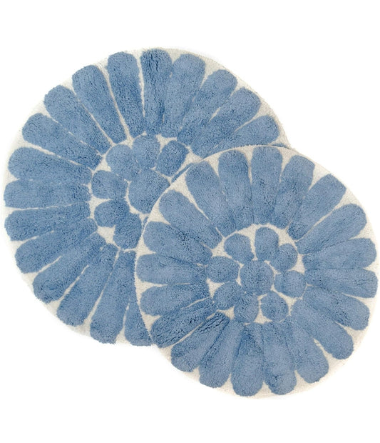 Chesapeake Bursting Flower Round Bath Rug Off White Blue 24" 30"
Bath Rug, Set de 2 Alfombras, Azul
