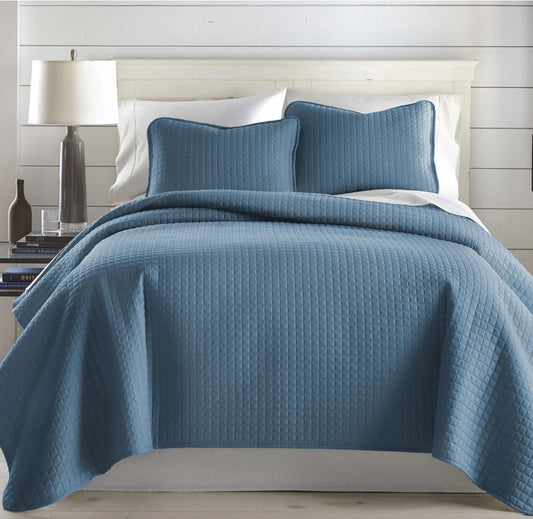 Southshore Fine Living, Inc. Twin Quilt Bedding Set Soft Microfiber, 2 piezas,Azul, Twin