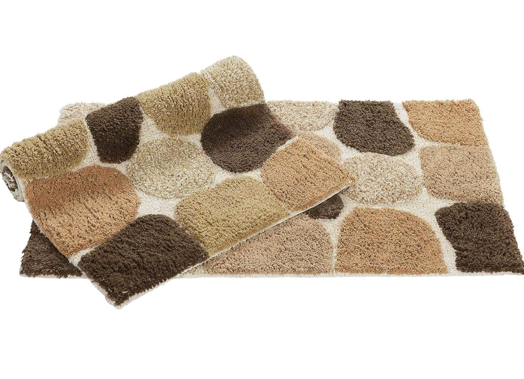 Chesapeake Rug, 20"x32" & 20"x32", Khaki, Set de 2 Alfombras de Baño