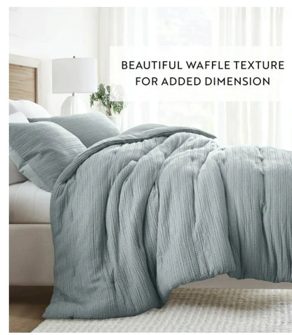 Ienjoy Textured Comforter Set - 2 Piezas, Azul, Twin/Twin XL