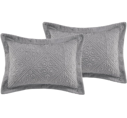 VCNY Home - Quilt Set, Cozy Plush Bedding with Matching Sham, Elegant Room Decor, 3 Piezas Gris, King