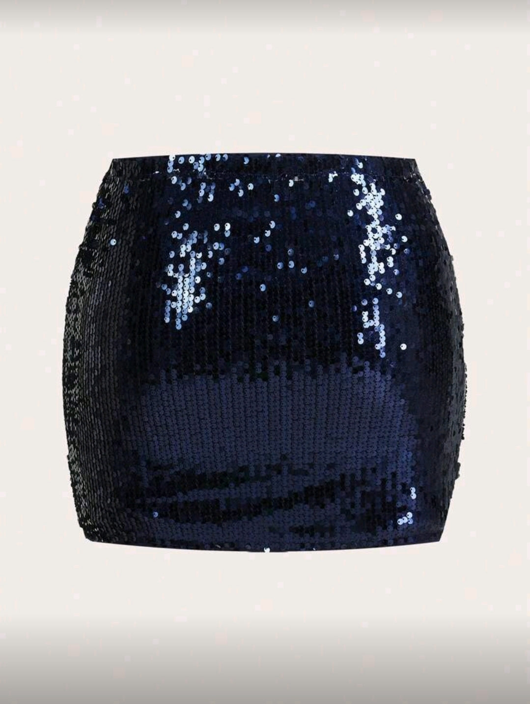 Minifalda Azul Ajustada de Lentejuelas