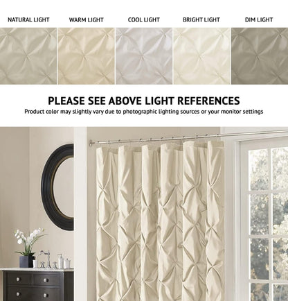 Madison Park Laurel Ivory Shower Curtain, Pieced Transitional Shower Curtains for Bathroom, 72 X 72, Natural, 1 Cortina de Baño