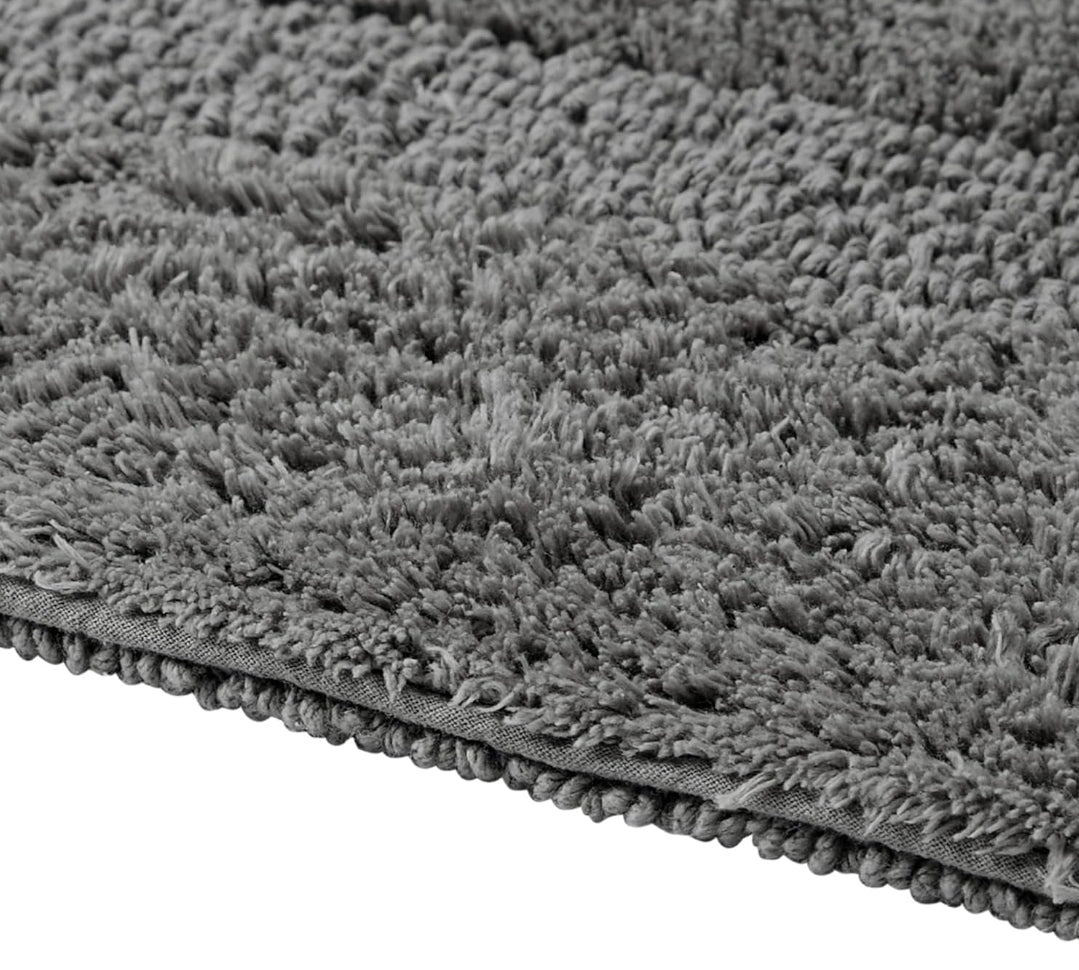 Better Trends 24" x 40" Luxury Bath Room Rug 100% Cotton Extra Soft Tufted Bath Mat Super Absorbent & Reversible Machine Washable, 1 Alfombra de Baño Gris