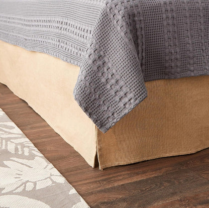 Greenland Home Burlap Bed Skirt, Natural, Falda para Cama, Queen