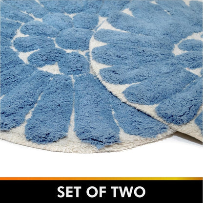 Chesapeake Bursting Flower Round Bath Rug Off White Blue 24" 30"
Bath Rug, Set de 2 Alfombras, Azul