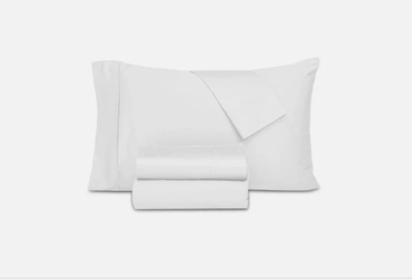 EVERYDAY HOME by Trident 100% ORGANIC COTTON SHEET SET 4 Piezas, Blanco, Queen