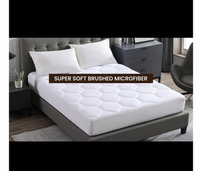 Royal Luxe
Classic Quilted Down Alternative Mattress Pads, Protector de colchón con acolchonamiento extra, Blanco, Full 54" x 75" + 12"