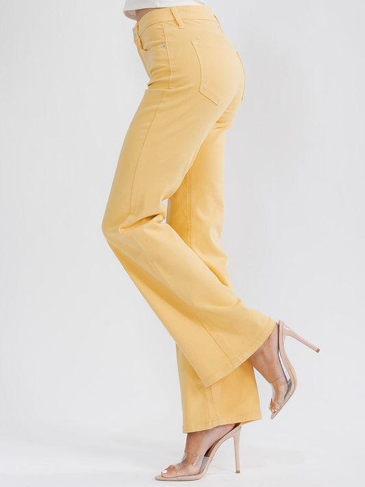 Pantalon Jean Amarillo Acampanado