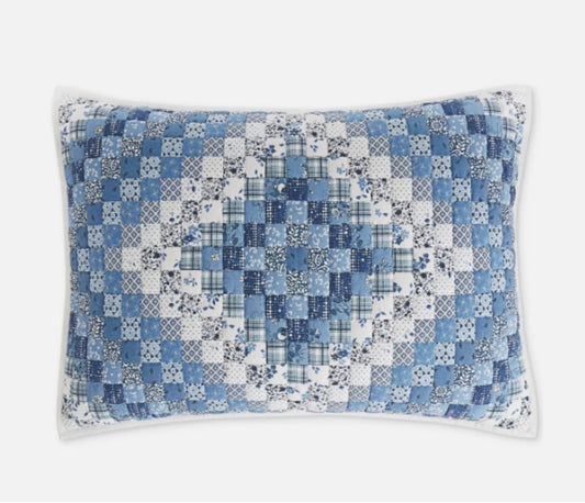 Charter Club Trip Around the World Artisan Cotton Sham, 1 cobertor de cojín azul