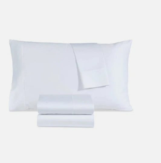 FAIRFIELD SQUARE 800-Thread Count Bedding Sheet Set, 4 Piezas, Blanco, King