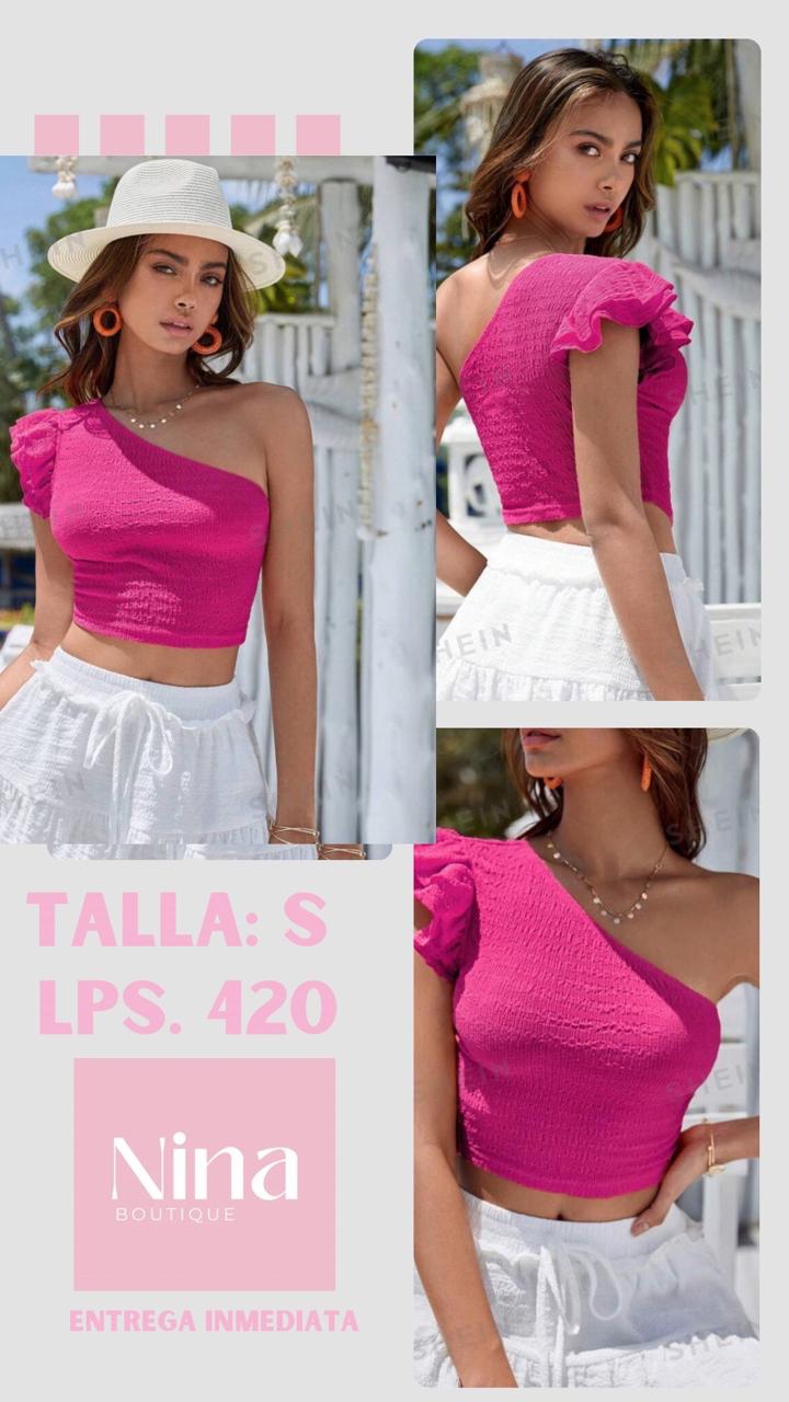 Blusa rosada de una sola manga