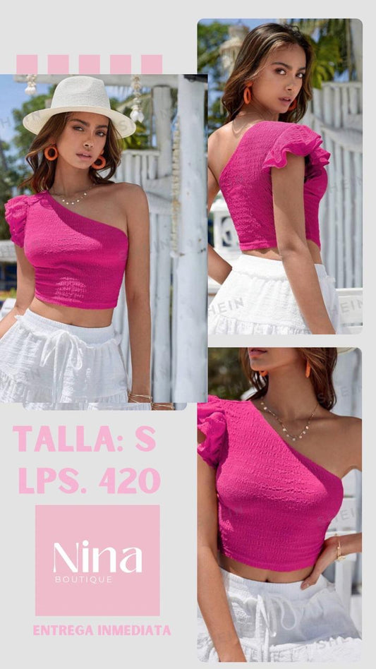 Blusa rosada de una sola manga