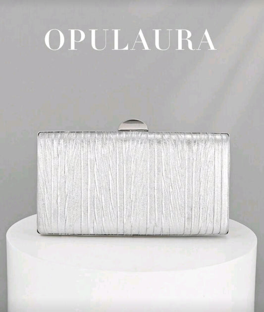 Cartera Clutch OpulAura Plateada Vintage