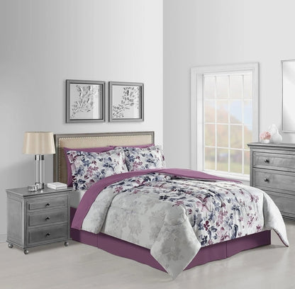 Fairfield Square Hom3 Collection Monica Comforter Set, Morado, 6 Piezas, Twin