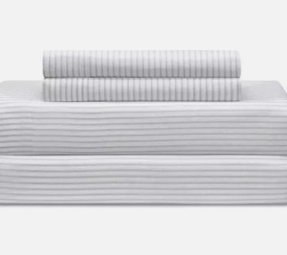 Fairfield Square Home Collection- Austin Stripe Solid Reversible Comforter Set, 8 Piezas, Lavanda, King