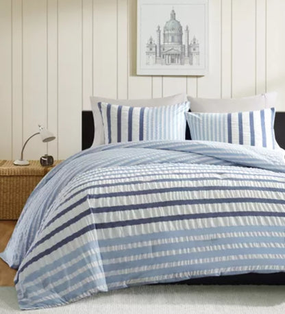 Ink Ivy Comforter Set, Queen, 3 Piezas, Azul