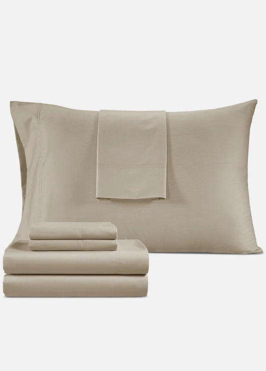 Dawson 1000-Thread Count Cotton Blend Sheet Set - Café Claro, 6 Piezas, Queen