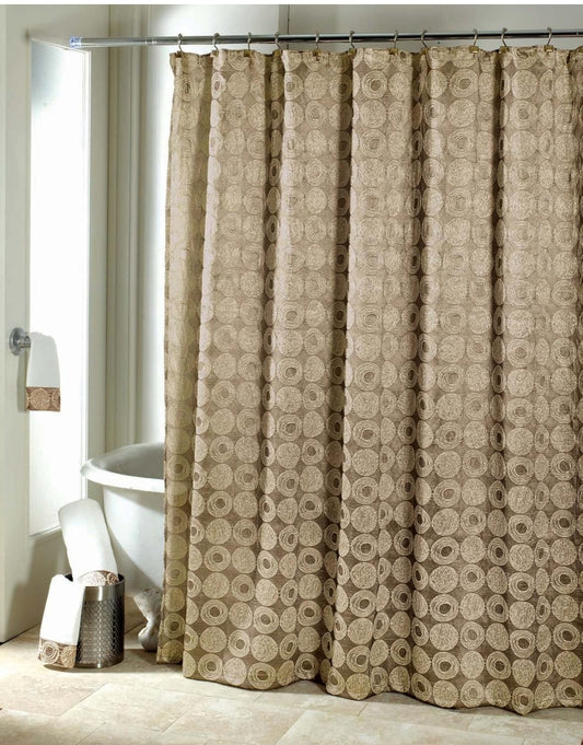 Avanti Linens - Fabric Shower Curtain, Guest Bathroom Essentials, Modern Home Decor, 72" x 72", 1 Cortina de Baño, Dorada