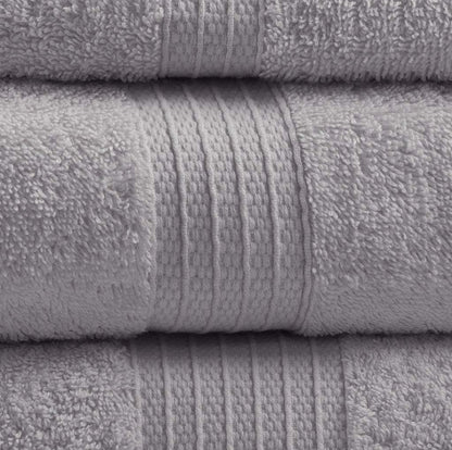 Madison Park Organic 100% Cotton Bathroom Towel Set, Highly Absorbent, Quick Dry, Include for Shower, Handwash & Facial Washcloth, Multi-Sizes, Set de 6 Toallas, Gris