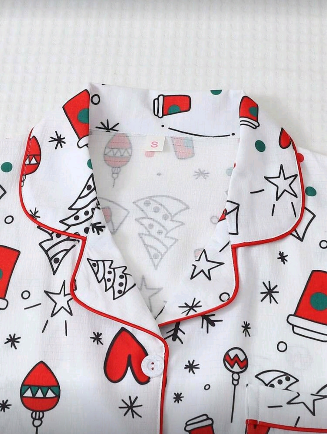 Conjunto de Pijama Navideña Blanca para mujer