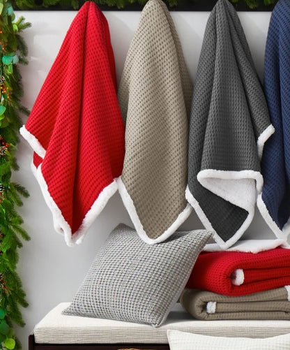 Levtex Home Mills Waffle Sherpa Throw, Café Claro, 1 Cobija 50"x60"