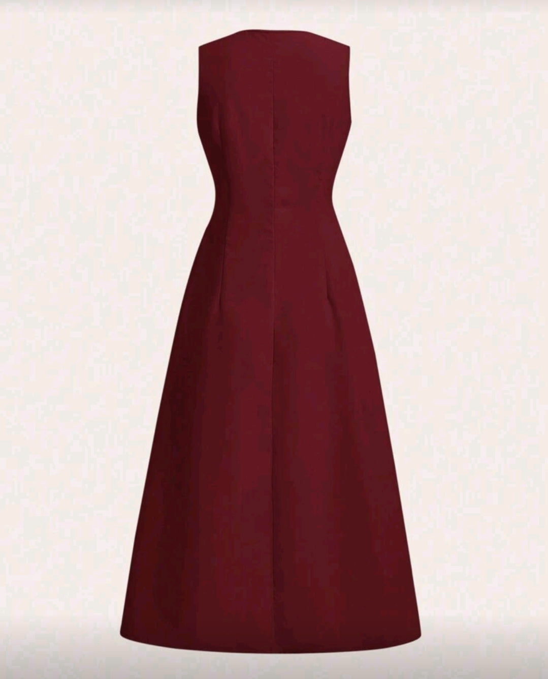 Vestido rojo elegante con cuello en V