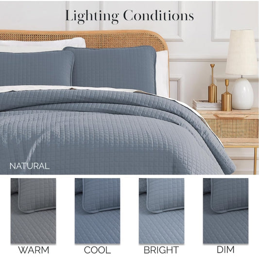 Southshore Fine Living, Inc. Oversized Quilt Set Soft Microfiber, 2 Piezas, Gris Oscuro, Twin