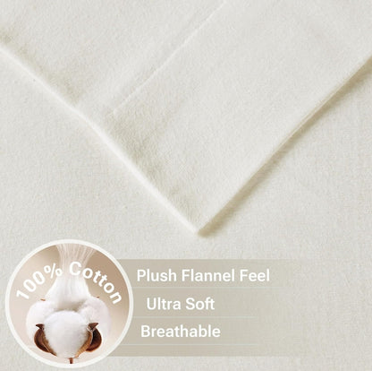 True North by Sleep Philosophy 100% Cotton Sheet Twin Ivory Solid 3 Piezas, Blanco, Twin
