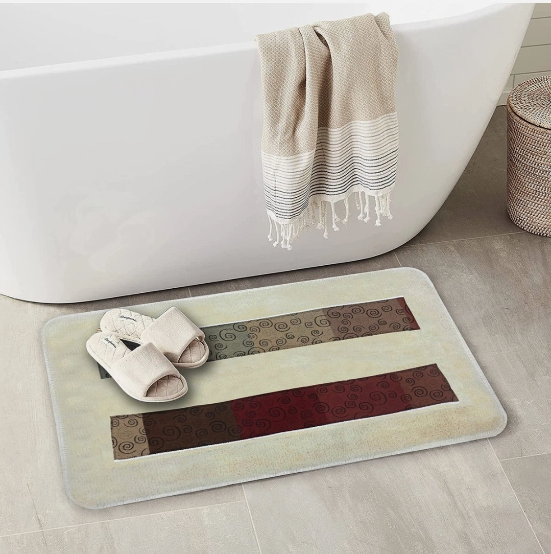 Popular Home Alfombra de Baño "The Miramar Collection" Banded Bath Rug 21 by 12 by 1" Multicolor