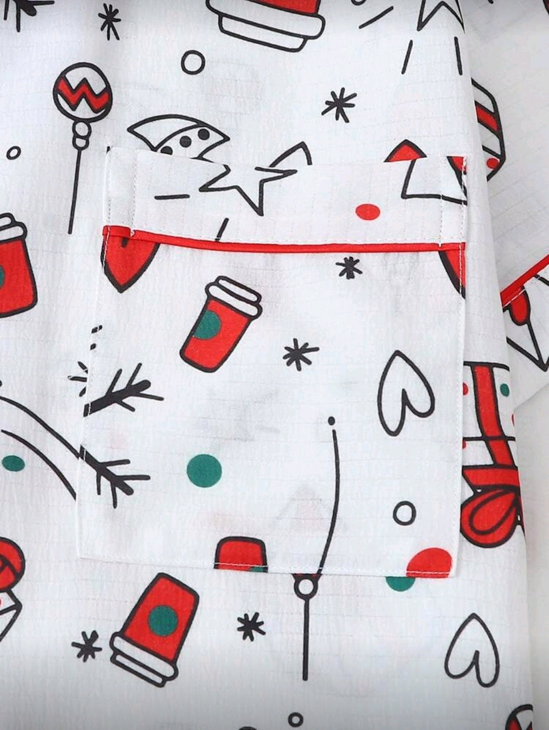 Conjunto de Pijama Navideña Blanca para mujer