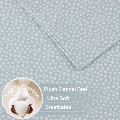 True North by Sleep Philosophy 100% Cotton Sheet Bedding Set King Aqua Dots 4 Piece