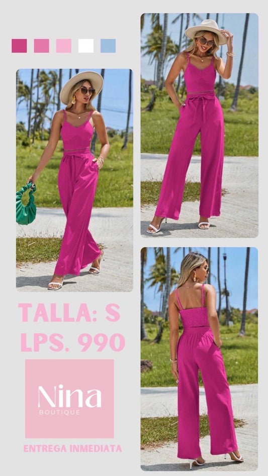 Set de blusa y pantalon rosado